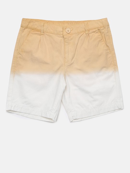 Boys Mustard Solid Regular Fit Shorts 14Y