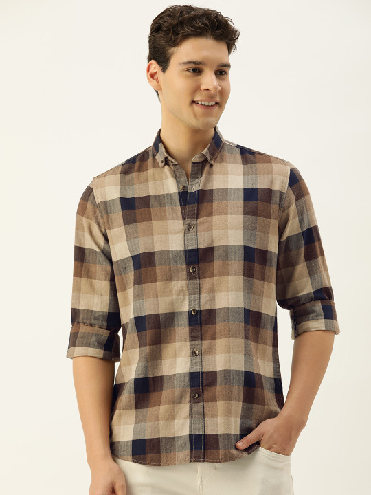 Mast & Harbour Men Standard Buffalo Checked Casual Cotton Shirt
