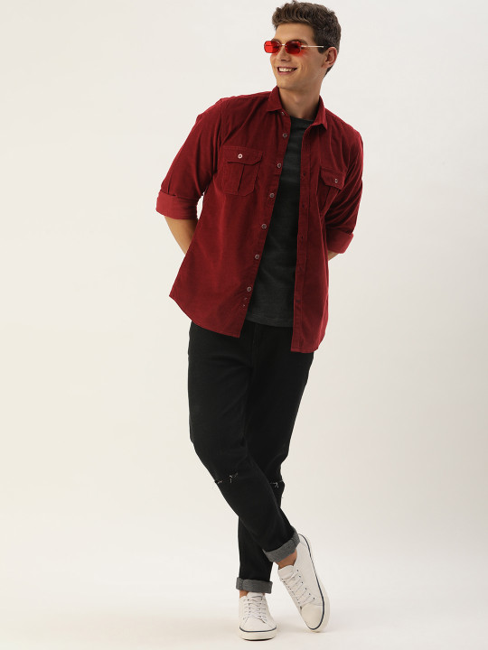 Mast & Harbour Men Standard Corduroy Cotton Shirt