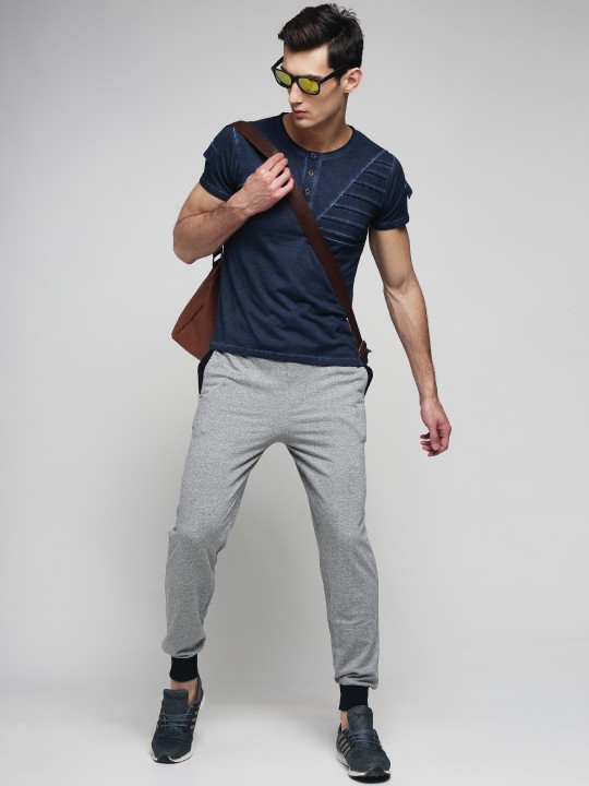 Grey Solid Joggers S