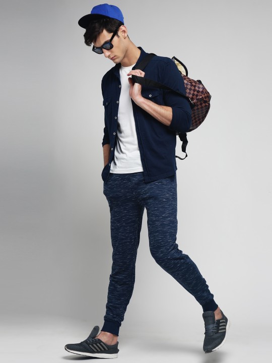 Navy-Blue Solid Joggers S