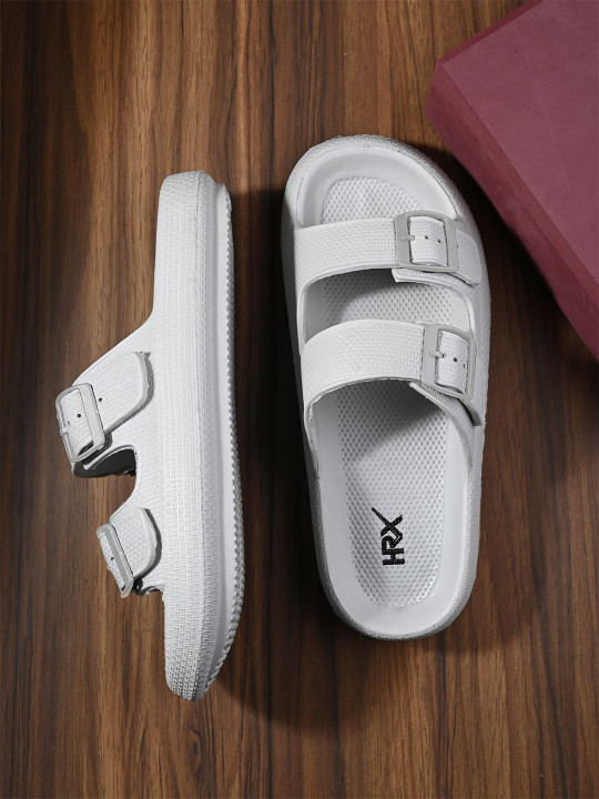 HRX by Hrithik Roshan Men Textured Sliders With Buckle Details