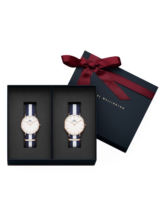 Unisex White & Blue Classic Glasgow Watch Gift Set DW00500101