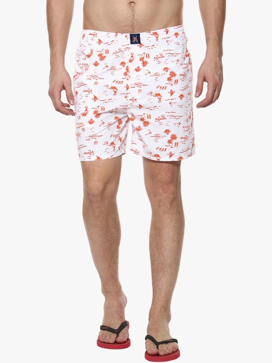 White Printed Boxer BX4049-1-XXL M