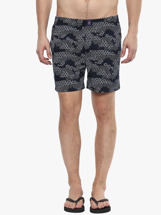 Men Black Printed Boxer BX4055-3-XX M