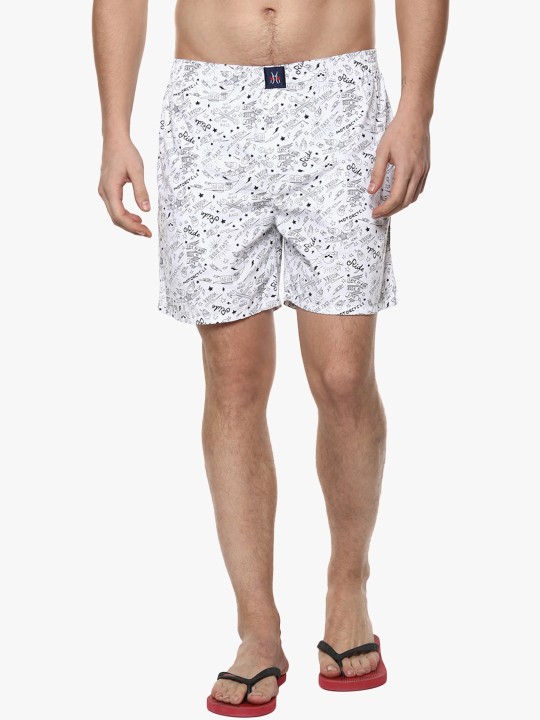 White Printed Boxer BX4050-1-XXL M