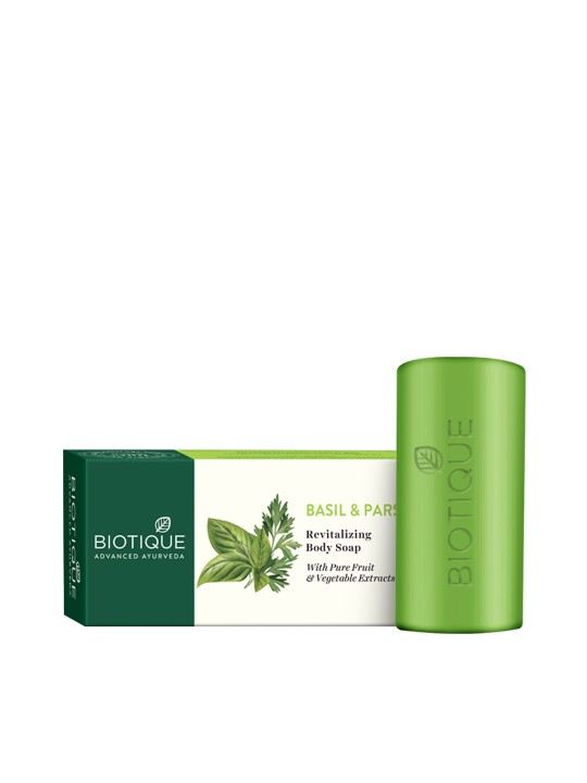 Biotique Basil & Parsley Revitalizing Bathing Bar, Ayurvedic and Organically Pure, Maintains Skins Natural pH