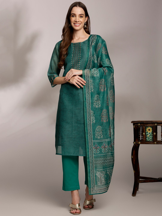 Anouk Women Printed Kurta with Trousers & Dupatta