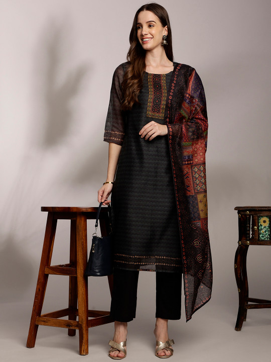 Anouk Women Printed Kurta with Trousers & Dupatta