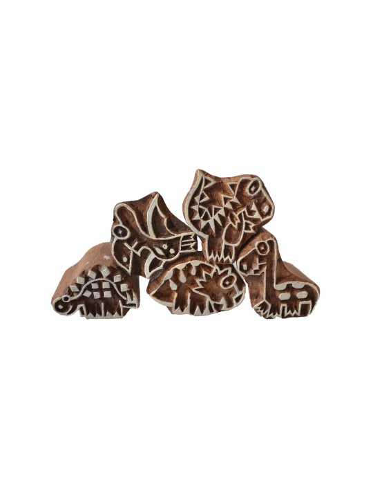Kids Set Of Wooden One Little Dino Stamps
