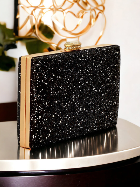 Toobacraft Embellished Box Clutch With Shoulder Strap