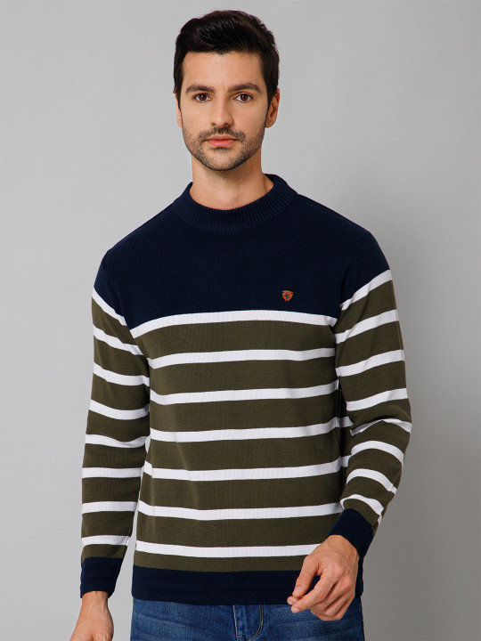 Cantabil Striped Knitted Pullover Sweaters