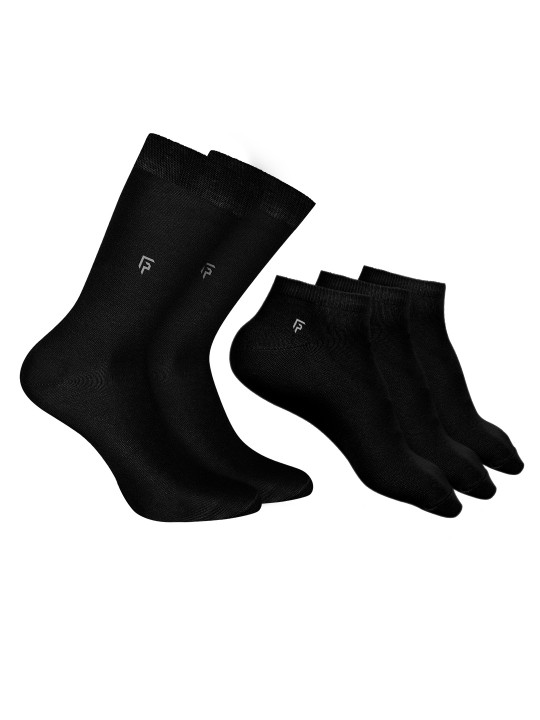 FOOTPRINTS Men Pack Of 5 Anti-Odour & Anti-Bacterial Ankle Length Socks