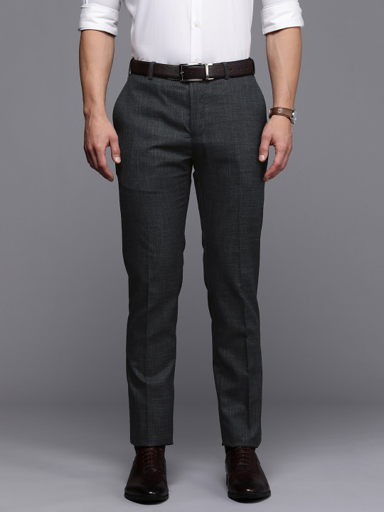 Raymond Men Textured Slim Fit Formal Trouser