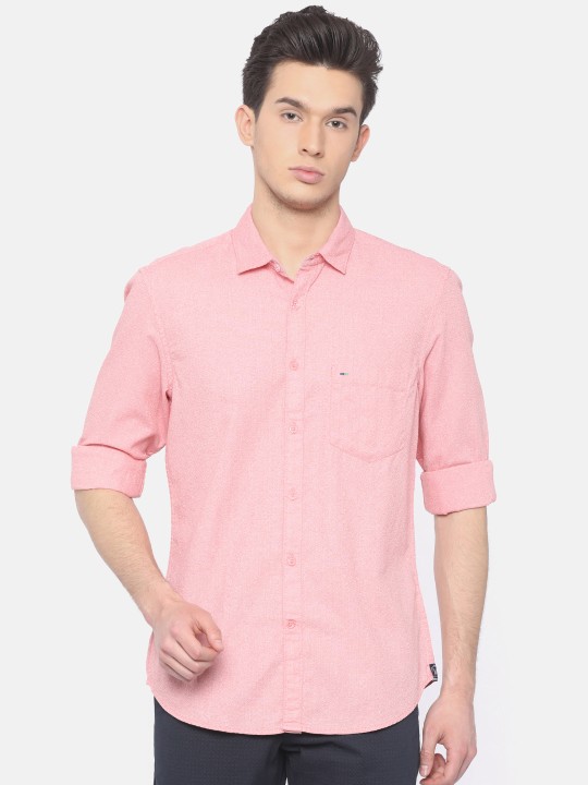 Men Red Slim Fit Printed Casual Shirt 38