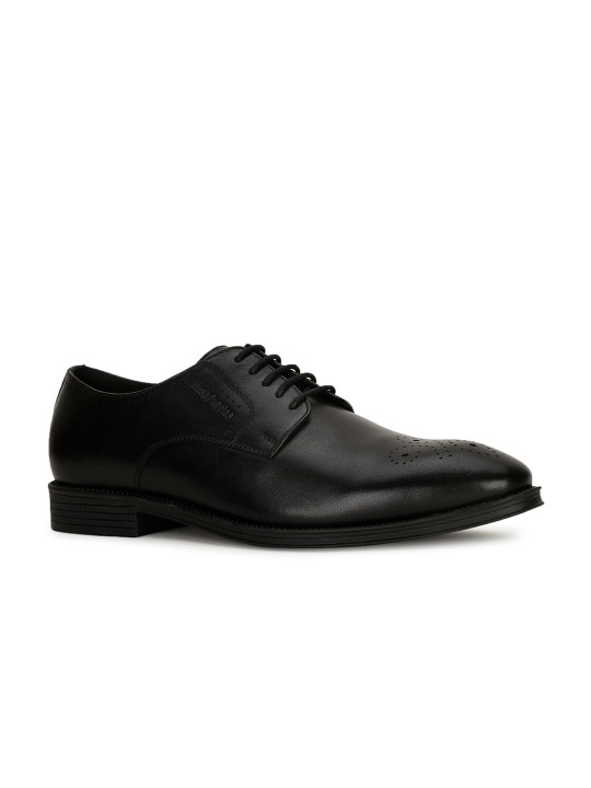 Hush Puppies Men Textured Leather Formal Derbys