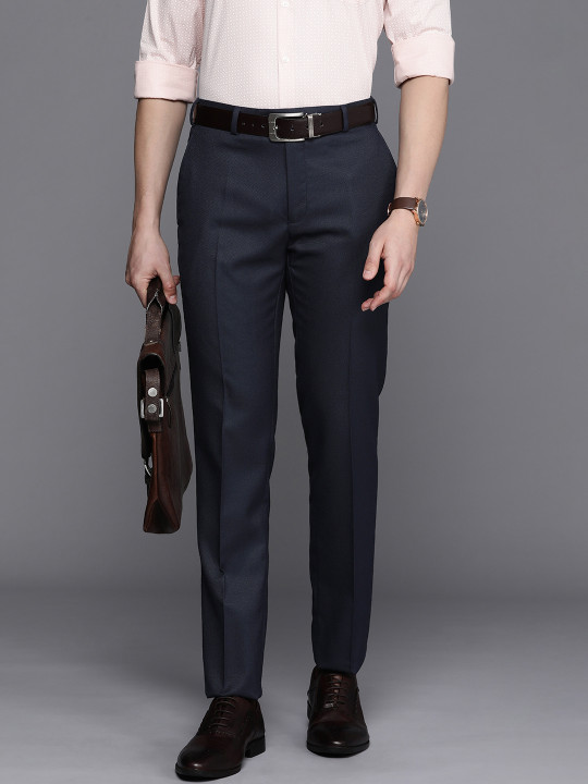 Raymond Men Textured Slim Fit Formal Trousers