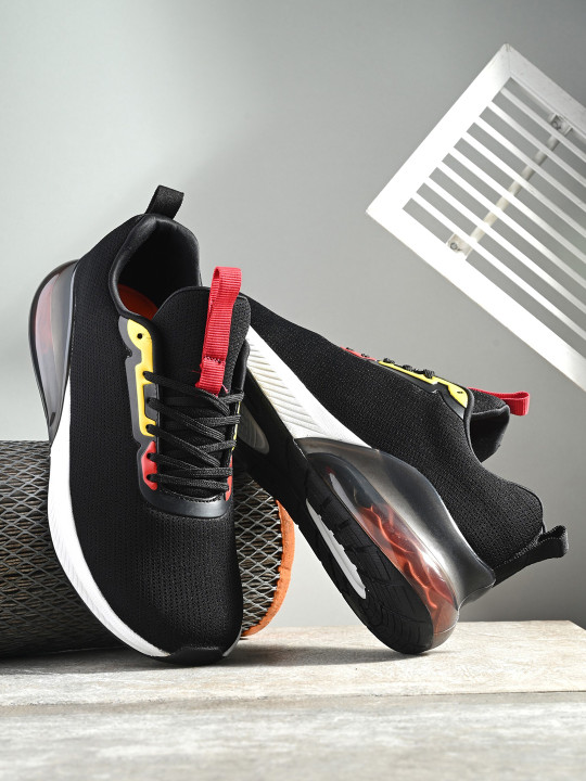 HRX by Hrithik Roshan Men Black & White Mesh Running Shoes