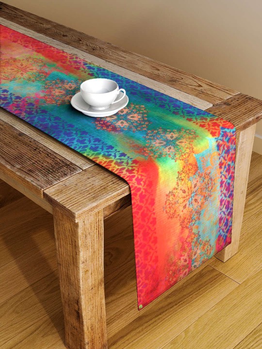 Multicoloured Printed Table Runner