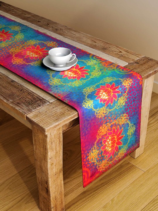 Multicoloured Floral Print Table Runner