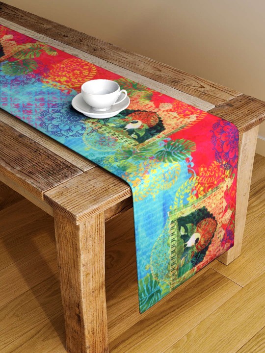Multicoloured Printed Table Runner