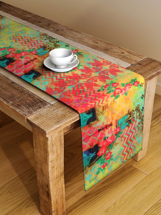 Multicoloured Printed Table Runner