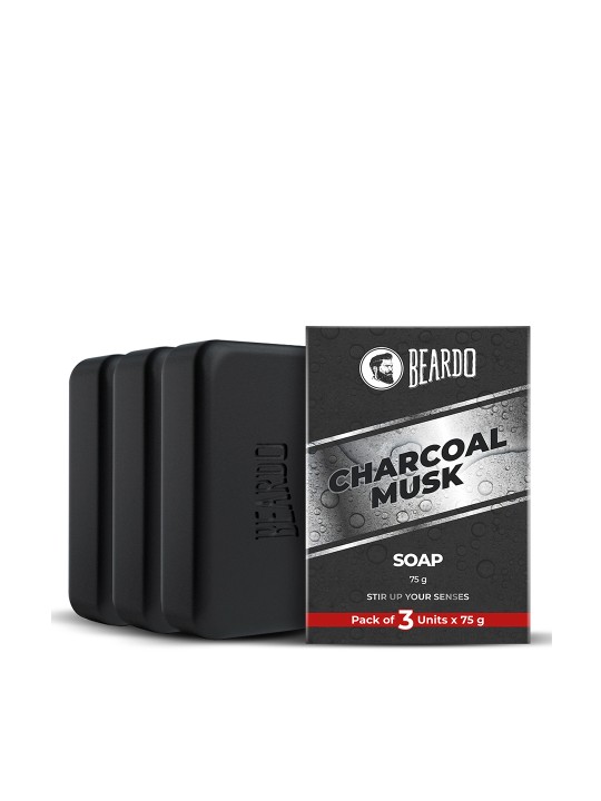 Beardo Men Set of 3 Charcoal Musk Soap – 75g each