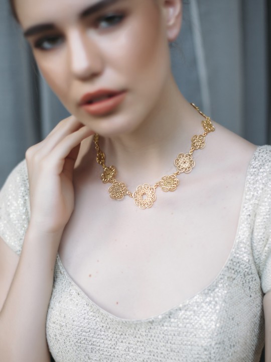 Gold-Toned Brass Handcrafted Necklace