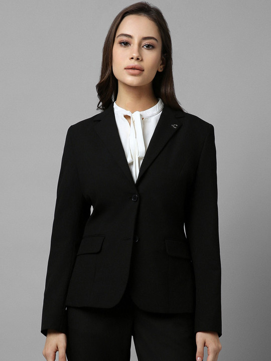 Allen Solly Woman Notched Lapel Collar Single-Breasted Formal Blazer