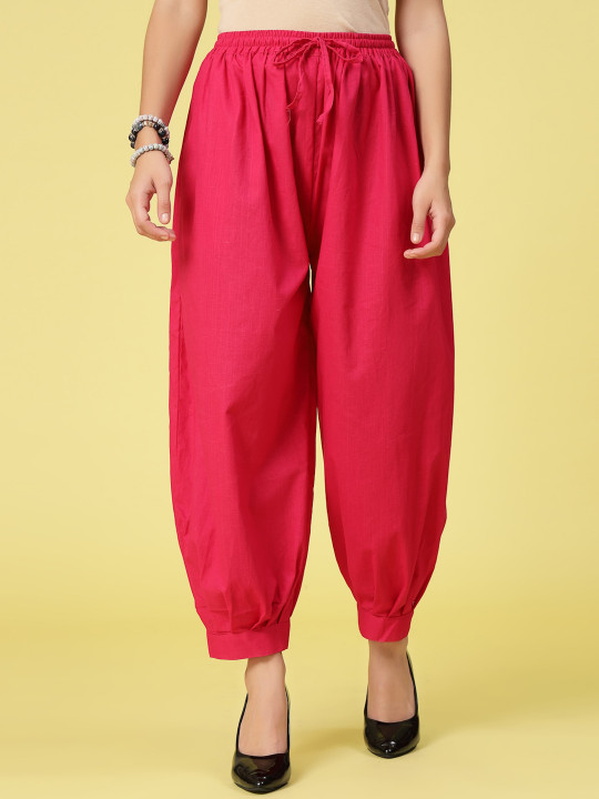 Clora Creation Women Mid-Rise Cotton Loose-Fit Afghani Salwar