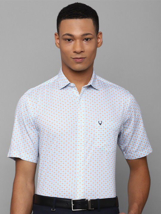 Allen Solly Slim Fit Micro Ditsy Printed Pure Cotton Formal Shirt