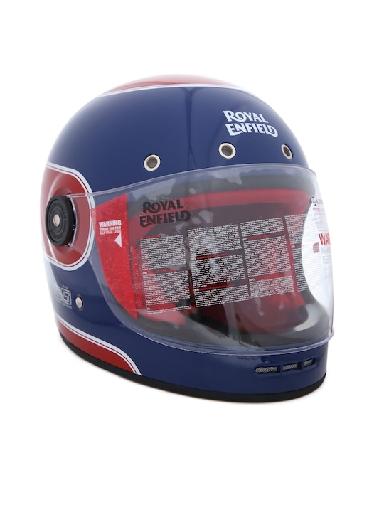 Unisex Navy Blue and Red Classic Full Face Helmet RRGHEH000068