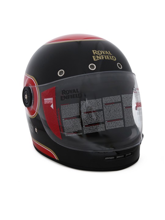 Unisex Black & Red Classic FF Colourblocked Full Face Helmet RRGHEH000065