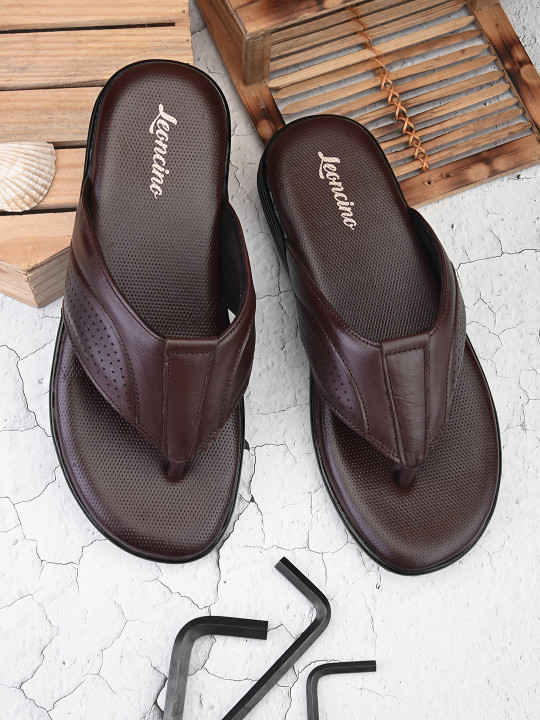 LEONCINO Men Leather Comfort Sandals