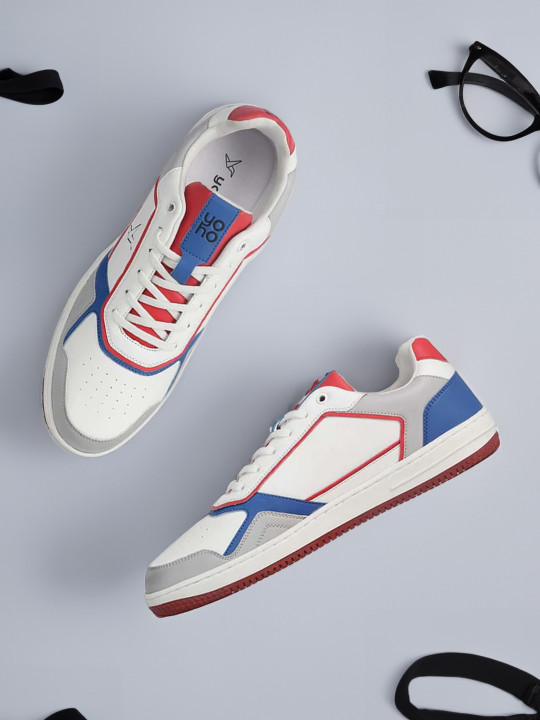 yoho Men Mid Top Colourblocked Lightweight Memory Foam Insole Basics Sneakers