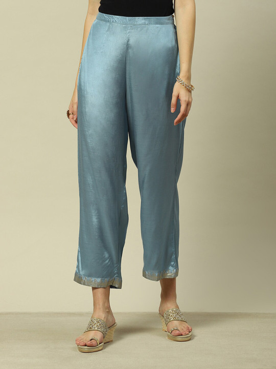 Rangriti Straight Fit Cropped Ethnic Palazzos