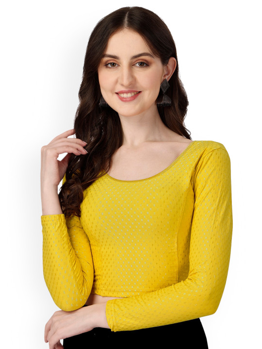 SCUBE DESIGNS Ethnic Motifs Woven Design Cotton Saree Blouse