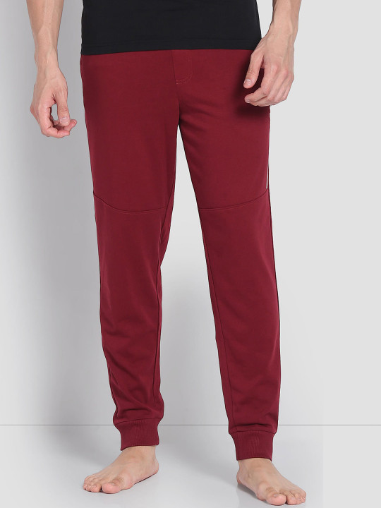 U.S. Polo Assn. Men Cotton Solid Mid-Rise Lightweight Lounge Joggers