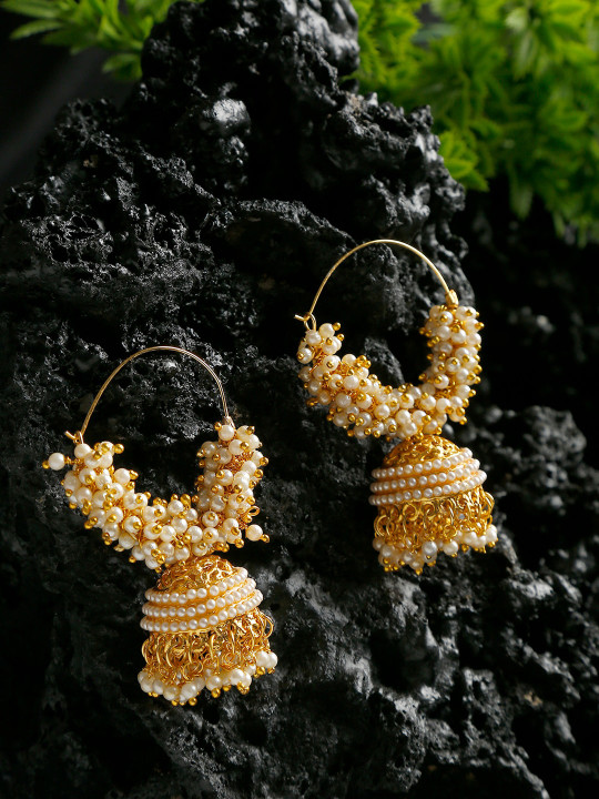 DressBerry Gold-Plated Contemporary Jhumkas