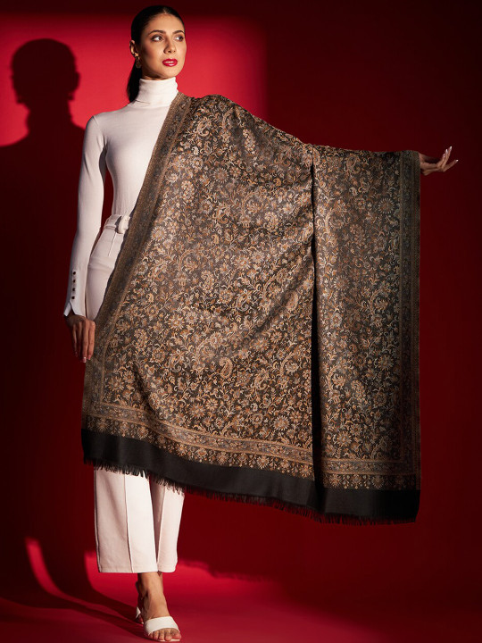 Zamour Ethnic Motifs Woven Design Kani Shawl