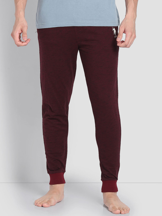 U.S. Polo Assn. Men Men Heathered Drawstring Waist Cotton Joggers