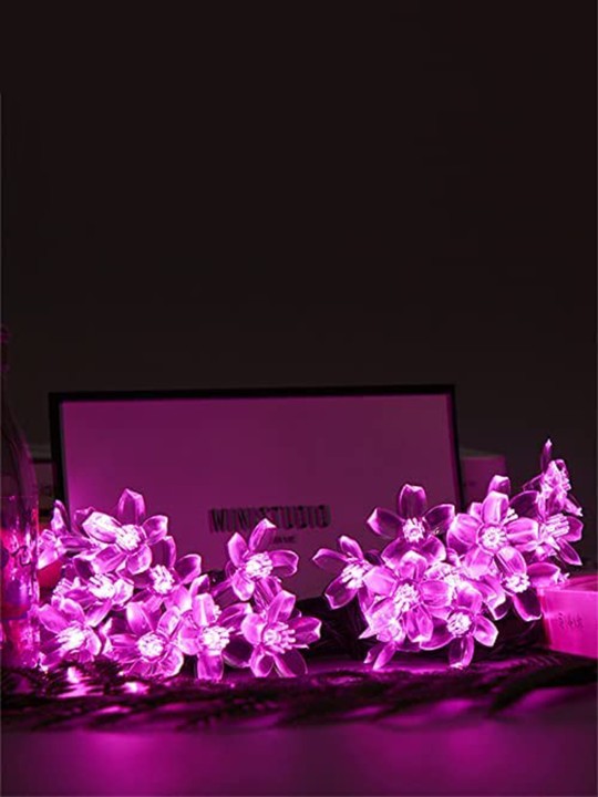 Quace Pink Flower Fairy String Lights