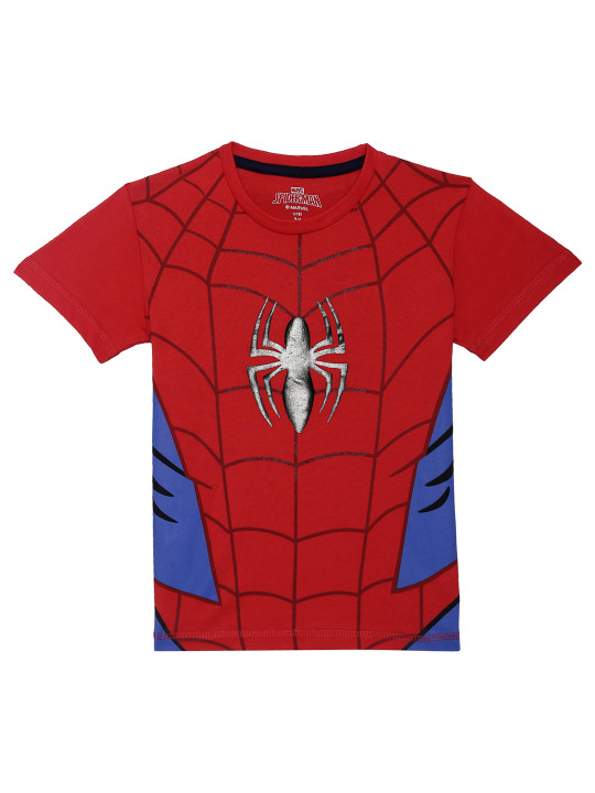 Boys Red Printed Round Neck T-shirt 7-8Y -  639
