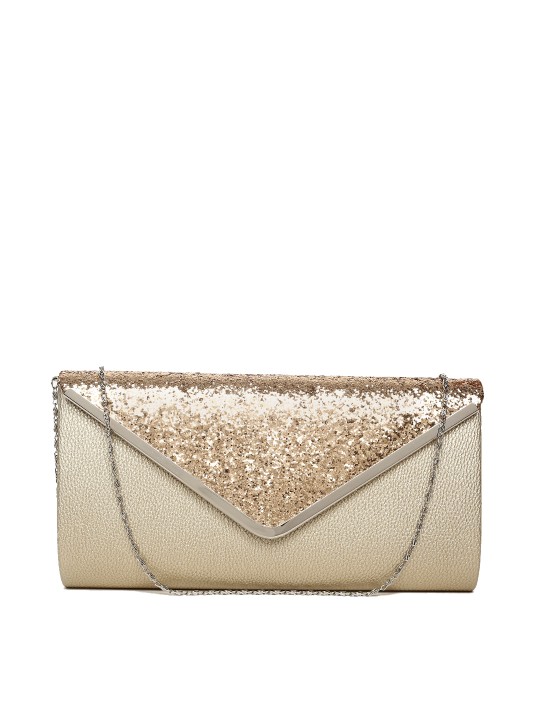 Gold-Toned Shimmery Clutch
