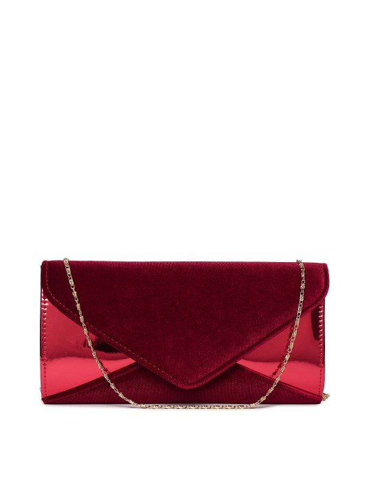Maroon Solid Clutch
