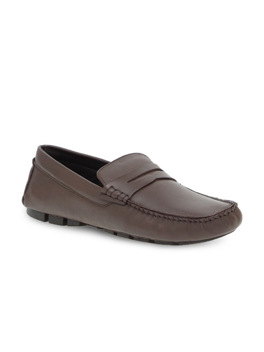 Men Brown Leather Semi-Formal Loafers 6