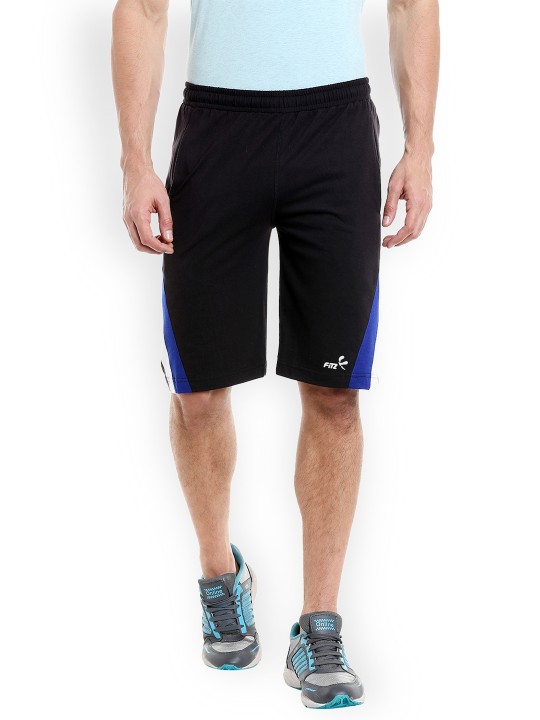 Men Black Solid Regular Fit Sports Shorts 26