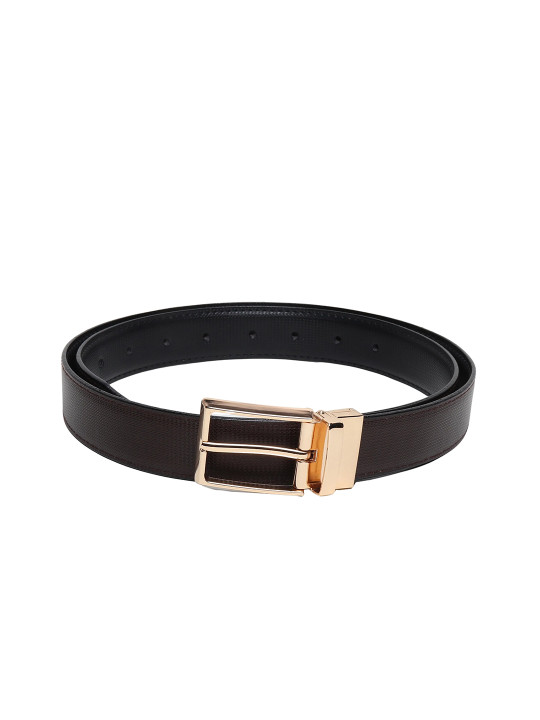Zacharias Men Leather Textured Reversible Belt