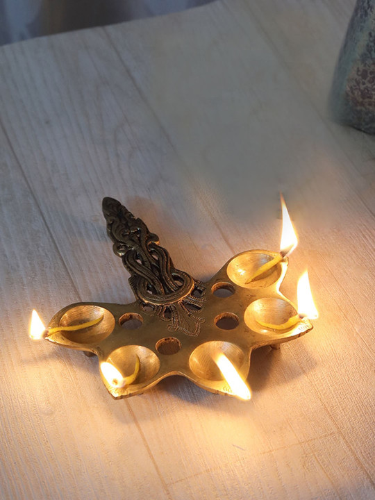 Two Moustaches Brass Easy to Clean Navratri Pooja Metalware