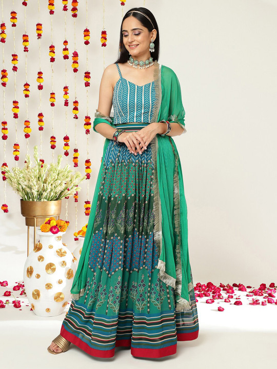 Varanga Printed Ready To Wear Lehenga & Blouse With Dupatta